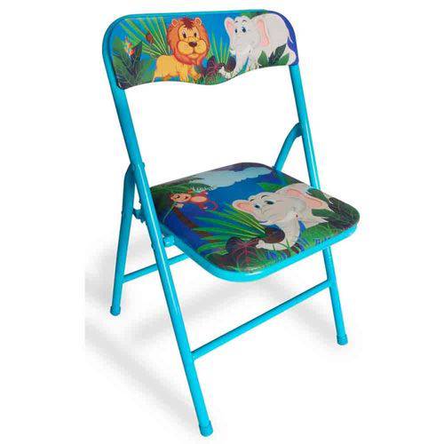 Cadeira Dobrável Infantil Aço Azul - Antares