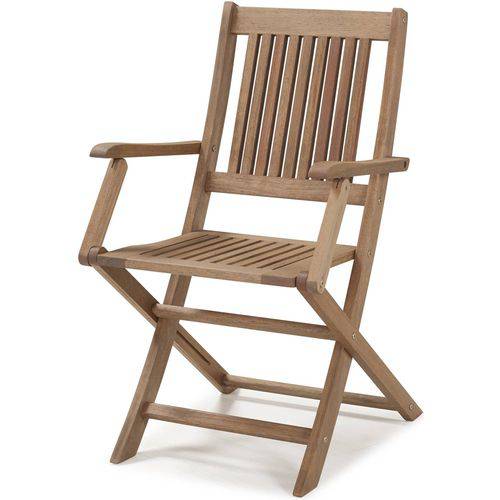 Cadeira Dobravel Primavera com Bracos Stain Canela - 34801