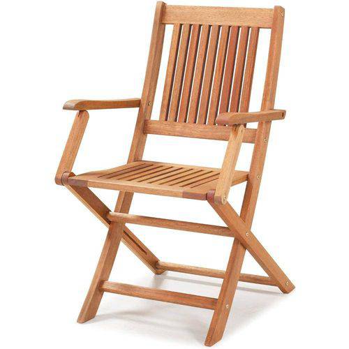 Cadeira Dobravel Primavera com Bracos Stain Jatoba - 34807