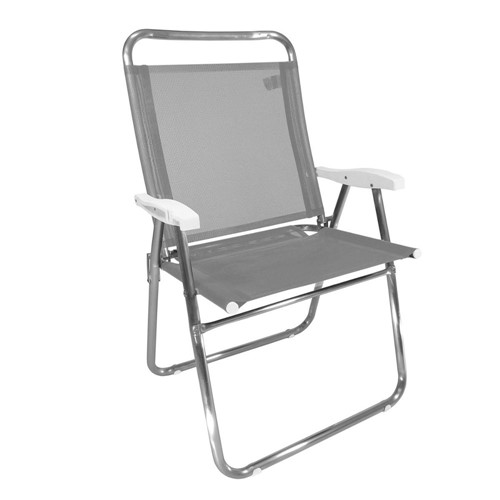 Cadeira Dobrável Zaka King em Alumínio - Cinza