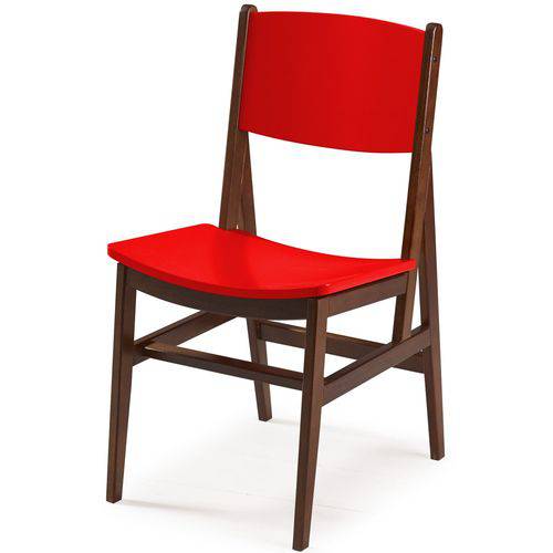 Cadeira Dumon Cor Cacau com Vermelho - 30785