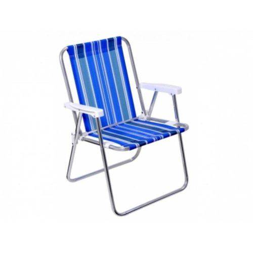Cadeira e Praia Alta Dobrável em Aluminio Azul Escuro – Mor