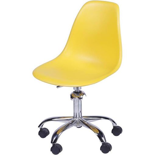 Cadeira Eames Angeles Amarela PP com Rodízios OR Design 1102