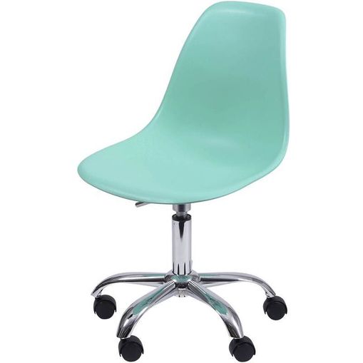 Cadeira Eames Angeles Verde Tiffany PP COm Rodízios Or Design