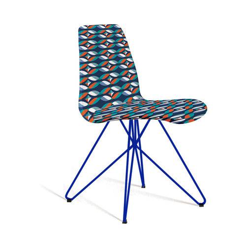 Cadeira Eames Base Aço Carbono Daf Colorido Azul