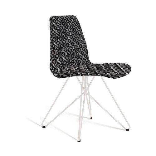 Cadeira Eames Base Aço Carbono Daf Preto/Cinza