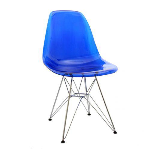 Cadeira Eames Base Cromada OR Design Azul