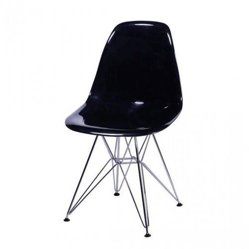 Cadeira Eames Base Cromada OR Design Preto