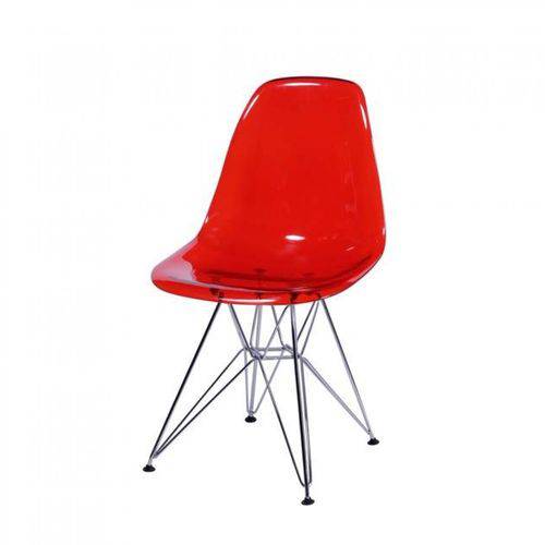 Cadeira Eames Base Cromada OR Design Vermelho
