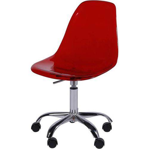 Cadeira Eames Boston Vermelha PC com Rodízios OR Design 1101