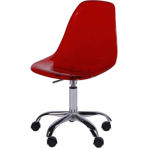 Cadeira Eames Boston Vermelha PC com Rodízios OR Design 1101