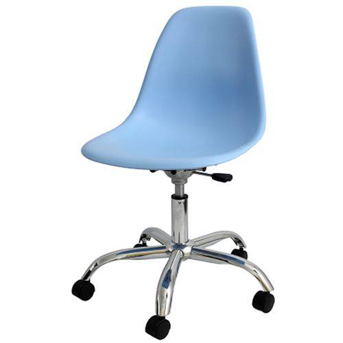Cadeira Eames com Rodizio Polipropileno Azul