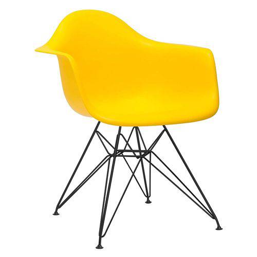 Cadeira Eames DAR - Amarelo - Base Preto
