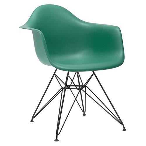 Cadeira Eames DAR - Verde Escuro - Base Preto
