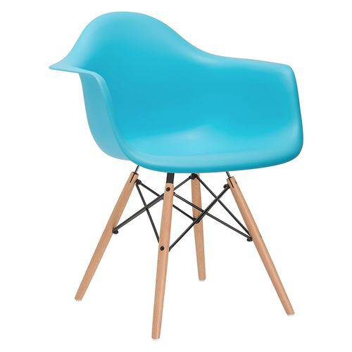 Cadeira Eames DAW - Azul Tiffany - Madeira Clara