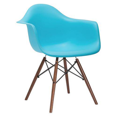 Cadeira Eames DAW - Azul Tiffany - Madeira Escura