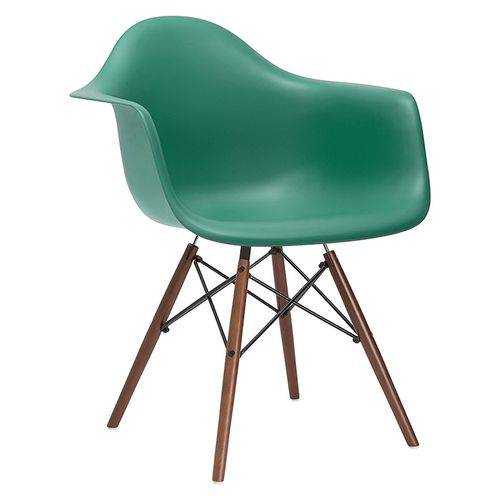 Cadeira Eames DAW - Verde Escuro - Madeira Escura