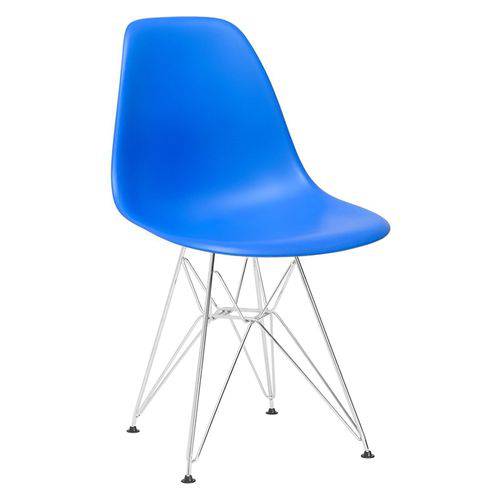 Cadeira Eames DKR - Eiffel - Azul - Base Cromada