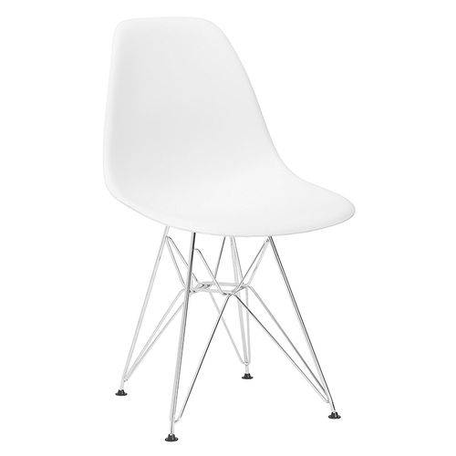 Cadeira Eames DKR - Eiffel - Branco - Base Cromada