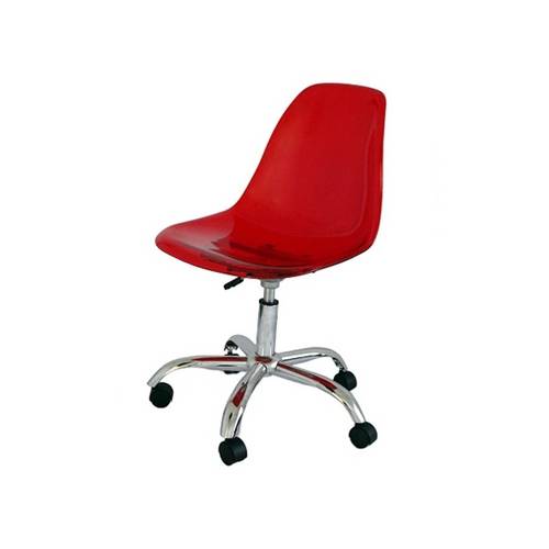Cadeira Eames Dkr Office Vermelho Translúcido