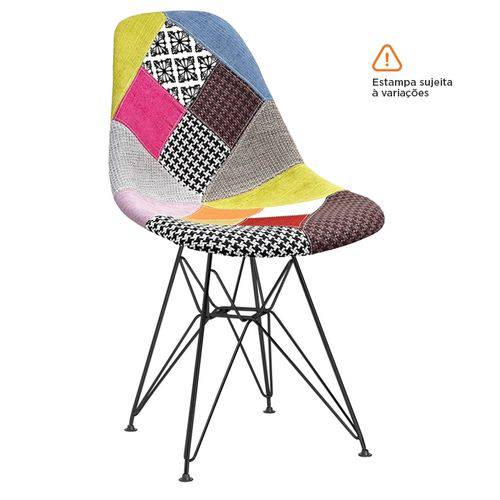 Cadeira Eames DKR - Patchwork - Base Preta
