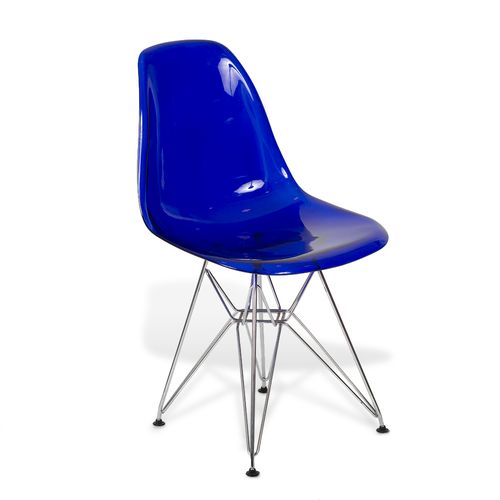 Cadeira Eames DSR Azul Translúcido Azul Translúcido