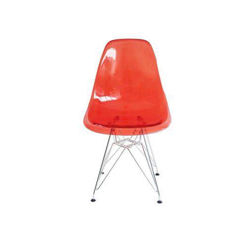 Cadeira Eames DSR Vermelha Translucida MK-972 - Makkon