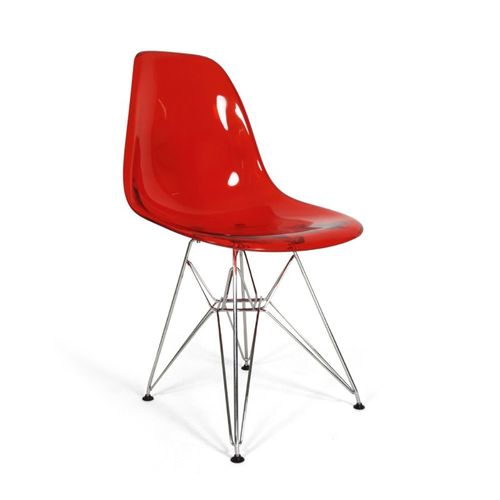 Cadeira Eames DSR Vermelha Translúcida Vermelha Translúcida