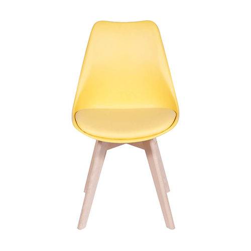 Cadeira Eames Leda Or-1108 - Base Madeira - Amarelo - Tommy Design