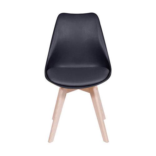 Cadeira Eames Leda Or-1108 - Base Madeira - Preto - Tommy Design