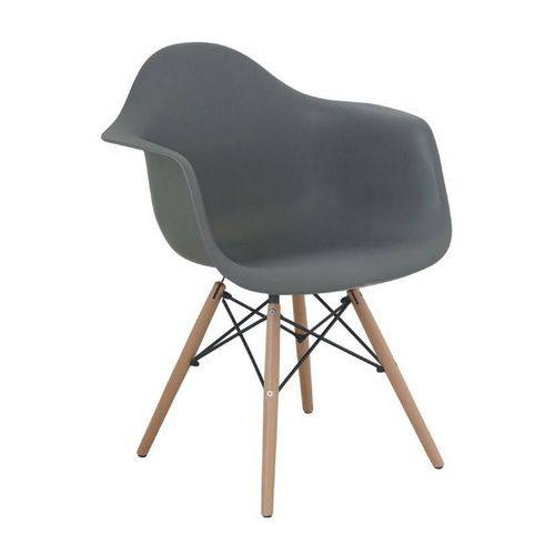 Cadeira Eames Wood DAR com Braço Cinza 1120 Or Design
