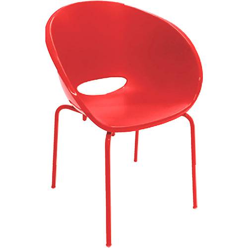 Cadeira Elena Perna Aço Pintado Vermelha - Tramontina