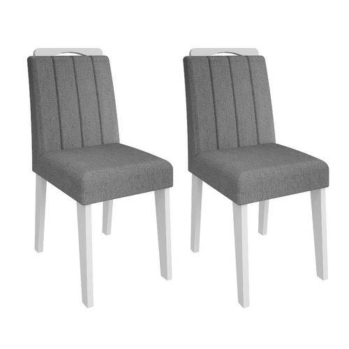 Cadeira Elisa Conjunto 2 Peças Branco/Platina Cimol