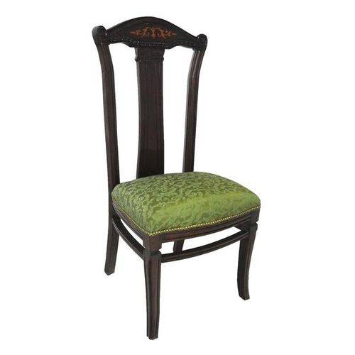Cadeira em Marchetaria Estofado Verde