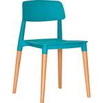 Cadeira em Plastico PP e Madeira de Faia - P&W-0018D - Azul Escuro - Orb