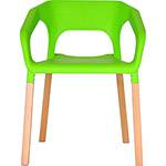 Cadeira em Plastico PP e Madeira de Faia - P&W-001B - Verde - Orb