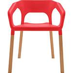 Cadeira em Plastico PP e Madeira de Faia - P&W-001C - Vermelha - Orb