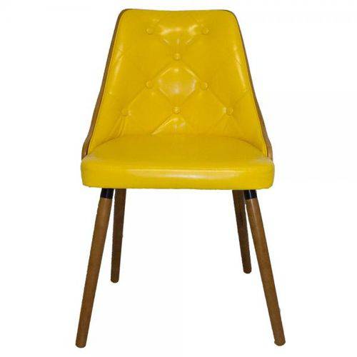 Cadeira Encosto Vergada Retrô Amarela - Fullway