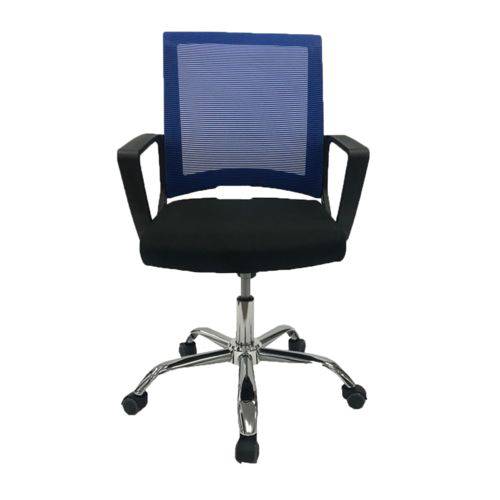 Cadeira Escritório Diretor Preta com Azul Mk-3333 - Makkon