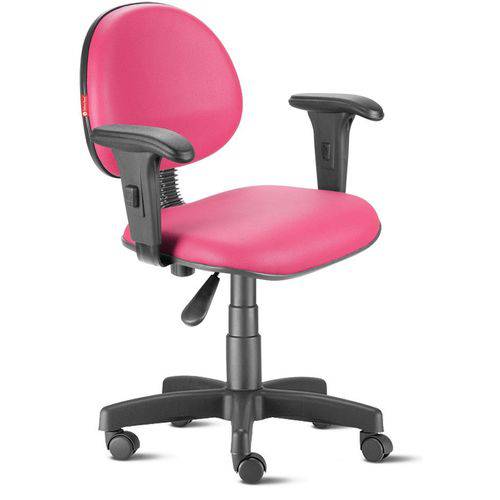 Cadeira Escritório Giratória Executiva com Braços Courvim Rosa Cb20