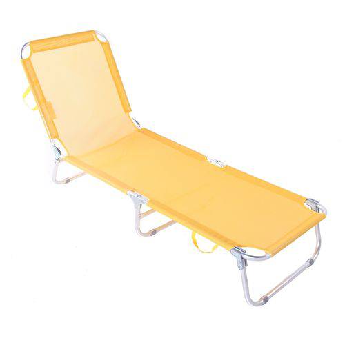 Cadeira Espreguiçadeira Alumínio Amarela Bel Fix