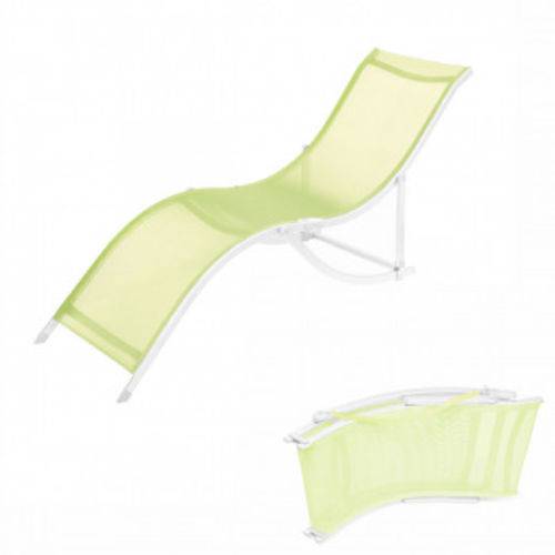 Cadeira Espreguicadeira Dobravel em Aluminio e Textilene Verde Limao Bel