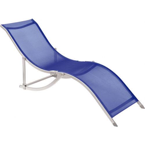 Cadeira Espreguiçadeira em S Alumínio Textilene Azul