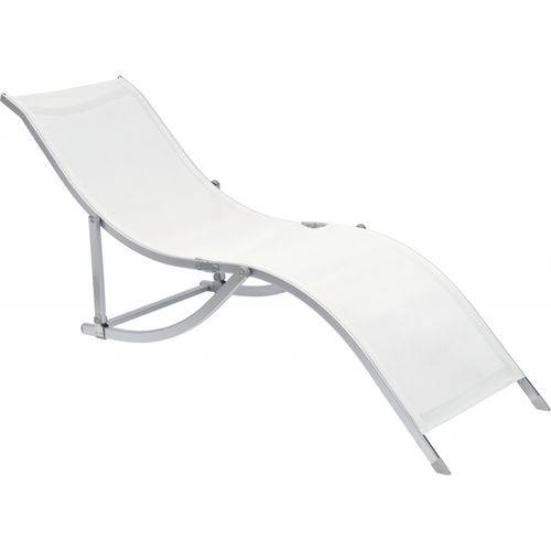 Cadeira Espreguiçadeira em S Alumínio Textilene Branca