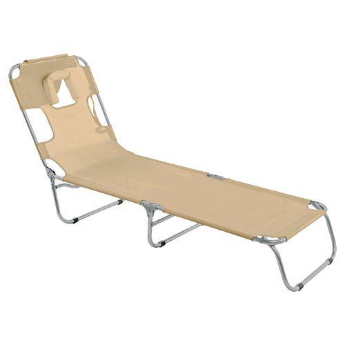 Cadeira Espreguiçadeira Mormaii - Aluminio - Textilene Areia
