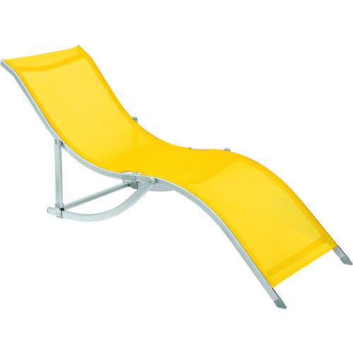 Cadeira Espreguiçadeira "s" Alumínio Dobrável Amarela