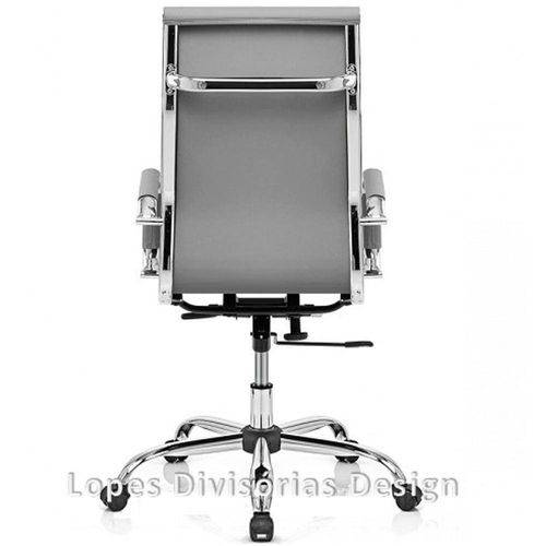 Cadeira Esteira Presidente Alta em Couro Ecológico Or3301 - Cinza