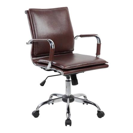 Cadeira Esteirinha Office Soft PU Marrom Original Entrega Byartdesign