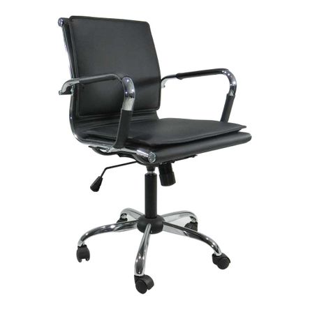 Cadeira Esteirinha Office Soft PU Preto Original Entrega Byartdesign