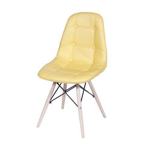 Cadeira Estofada Botonnes OR Design Amarelo